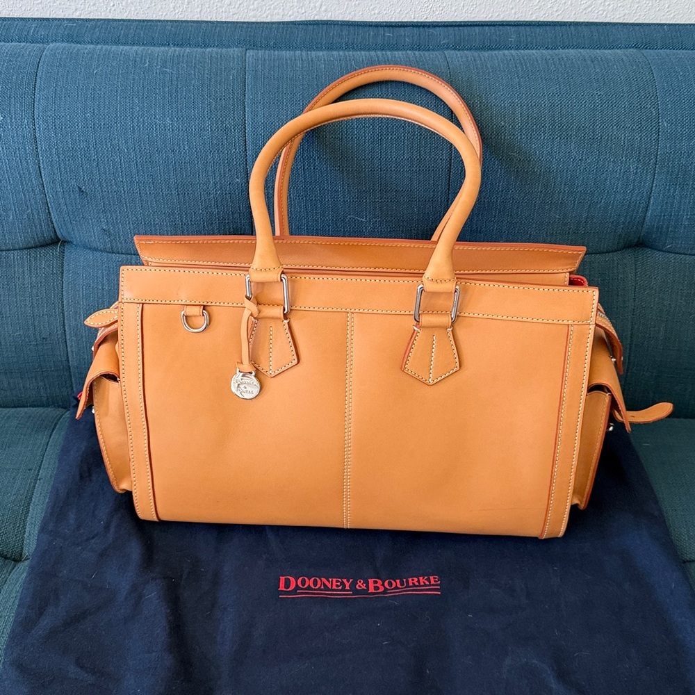 NWOT Dooney & Bourke Large Side Pocket Satchel Alto Style Leather Tan (RARE) - Picture 7 of 12